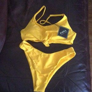 Yellow knot bikini NWT